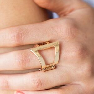 Gold Geometric Stretch Ring